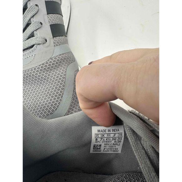 Adidas Mens Gray Lace-Up Sneakers Size 8 - Picture 6 of 6